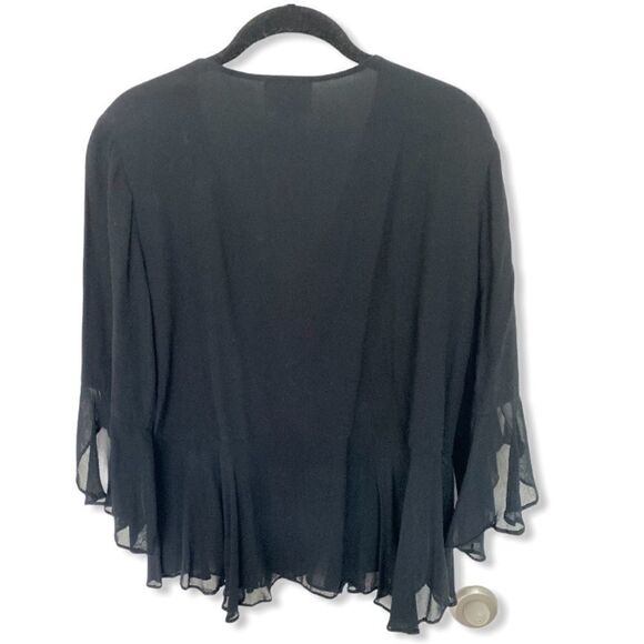 Zoe California SZ S lightweight black button blouse - Picture 4 of 5